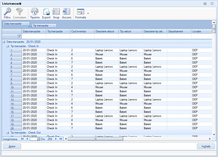 Categories, groups & transactions
